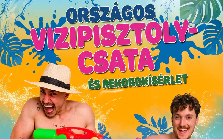 Országos vízipisztoly-csata és rekordkísérlethez csatlakozik a Pápai Várkertfürdő