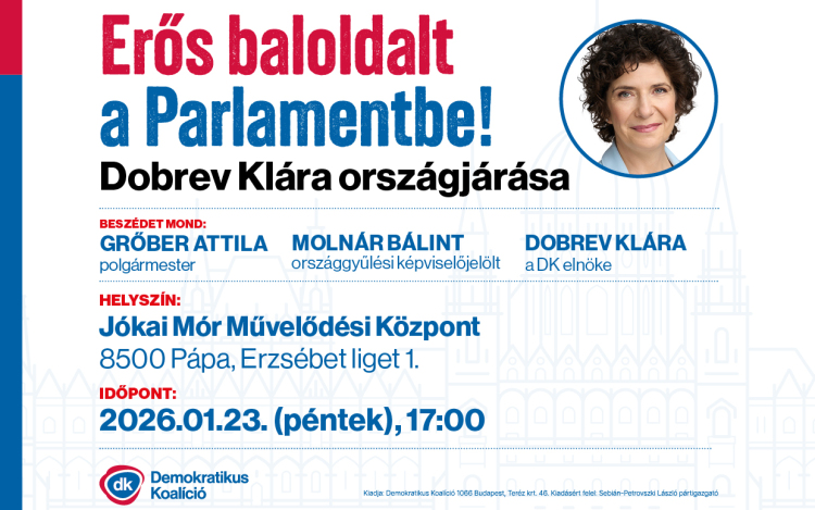 Pápára érkezik Dobrev Klára