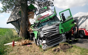 Újabb baleset - Kamion ütközött fának
