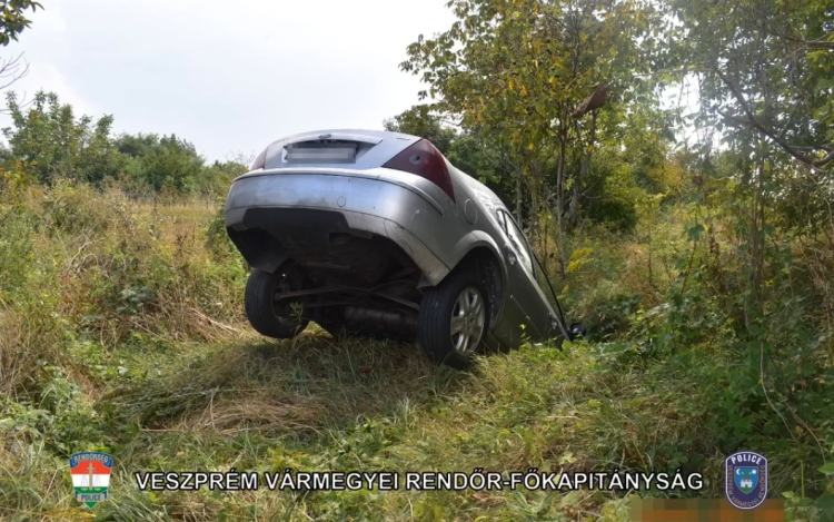 Megpróbált elmenekülni Pápán a rendőrök elől, árokban kötött ki - Videó