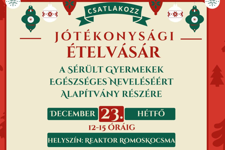 Jótékonysági ételvásárt tartanak december 23-án Pápán