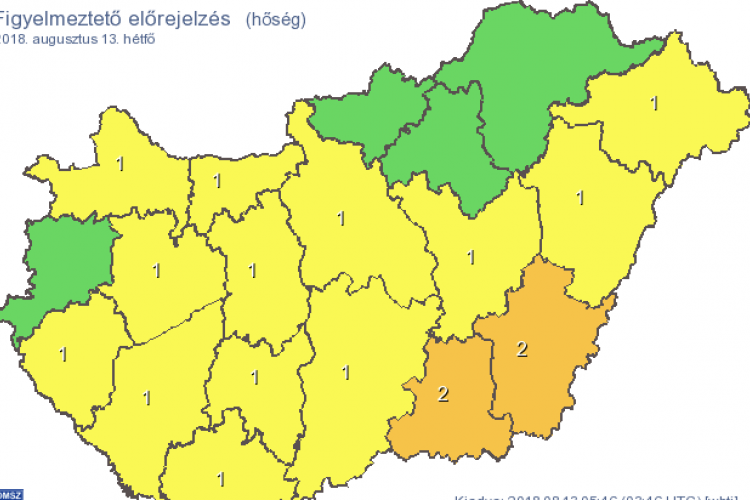 Elsőfokú figyelmeztetés: visszatér a 35 fok