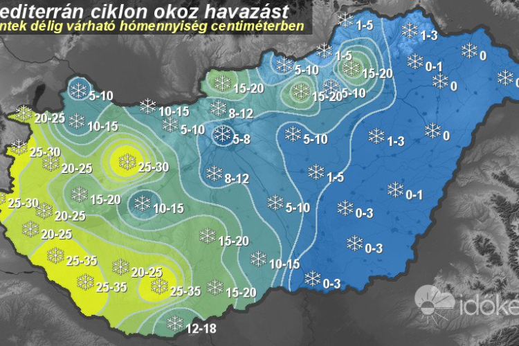 Egészen hétvégéig havazást mondanak