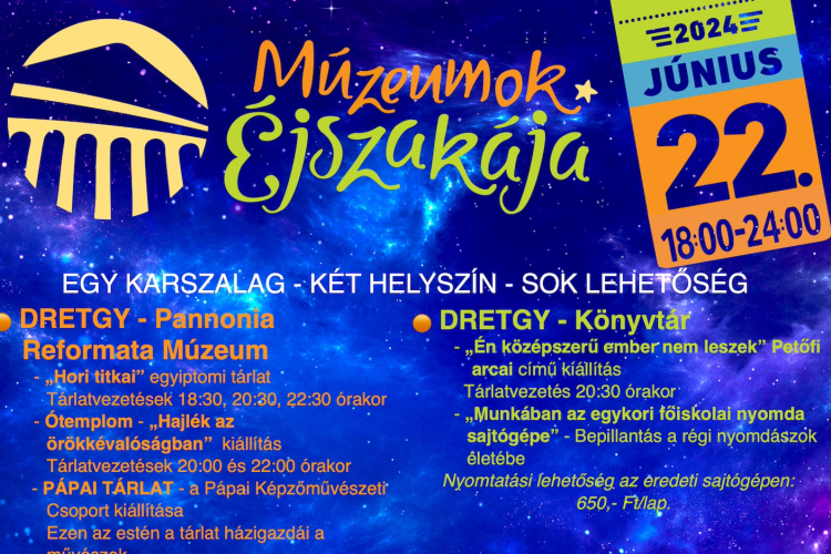 Programok Pápán, a Múzeumok Éjszakáján!