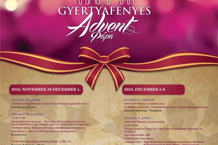 Gyertyafényes Advent - Adventi Programok - Pápa