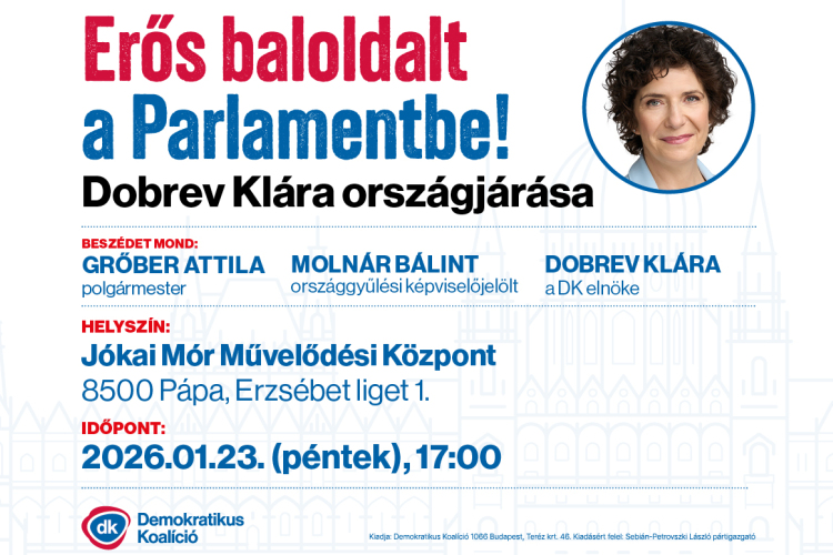 Pápára érkezik Dobrev Klára