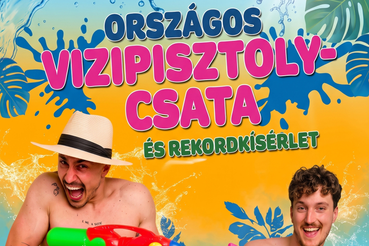 Országos vízipisztoly-csata és rekordkísérlethez csatlakozik a Pápai Várkertfürdő