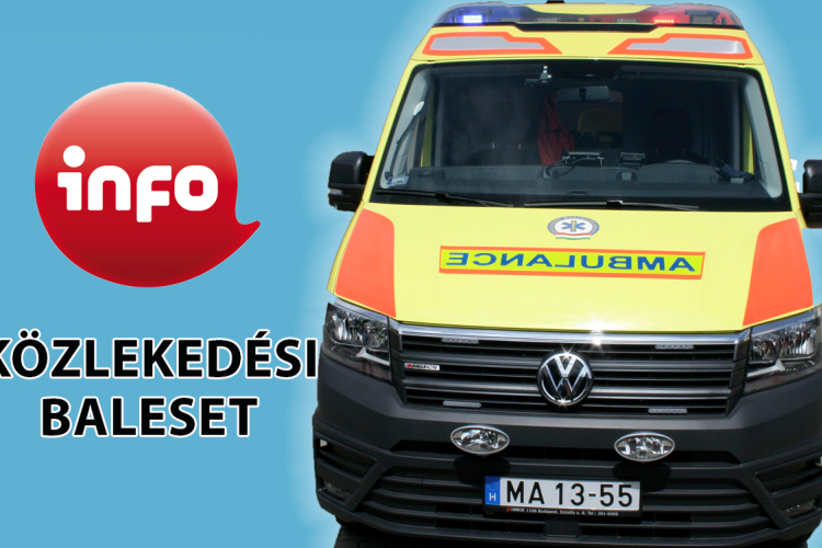 Kisbusz és autó ütközött Pápakovácsiban, teljes az útzár 