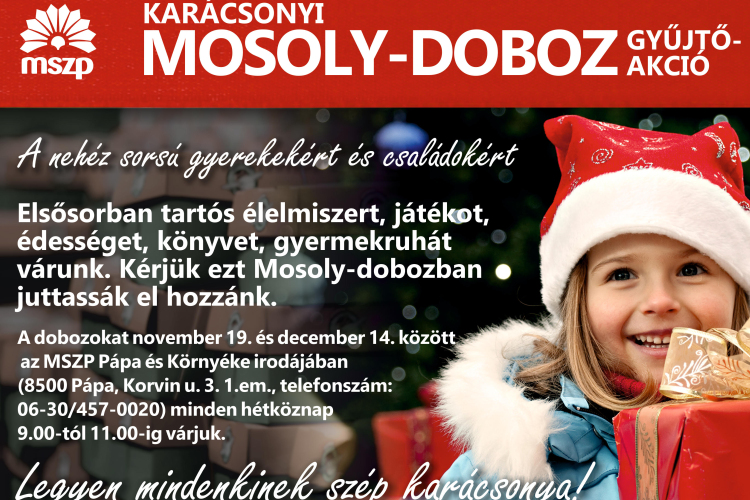 Mosoly doboz - Idén is várják az adományokat