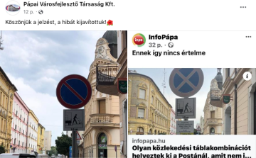 Reagált a Városfejlesztő Kft - Kijavították a hibás táblakihelyezést